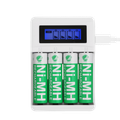 DELTACO C704A4, Nabíječka baterií, USB + 4x AA