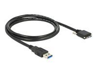 Kabel USB - Micro-USB typu B (M) do USB typ A (M) - USB 3.0 - 1 m - křídlové šrouby - černá
