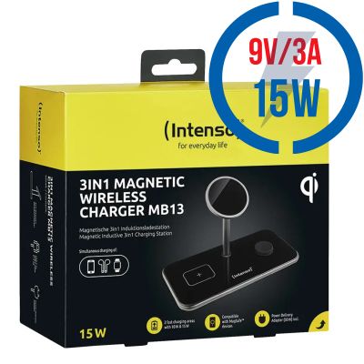 INTENSO MB13, 3v1 Bezdrátová (Qi) nabíječka 15W