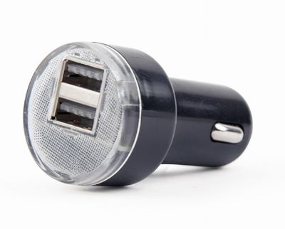 Gembird 2x USB nabíječka do auta 2,1A, černá