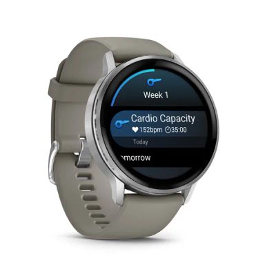 GARMIN VENU 4, Chytré hodinky, Silver + Gray 45