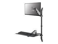 Montážní sada (plně pohyblivé rameno) - pracovní stanice pro sezení a stání - pro LCD displej / PC vybavení - ocel - černá - velikost obrazovky: 17"-32" - montáž na stěnu