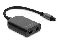 Delock - Digitální audio separátor (optický) - SPDIF - TOSLINK s piny (male) do TOSLINK se zdířkami (female) - 13 cm - černá