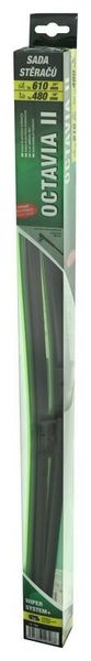 Ploché stěrače COMPASS FLAT SET 610+480 mm GREEN OCT II