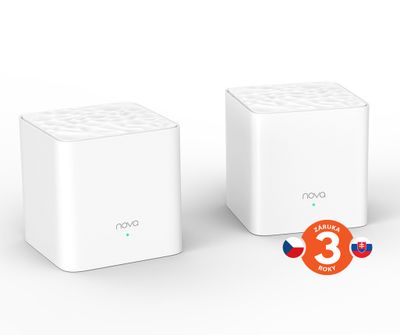 Tenda Nova MW3 (2-pack) WiFi AC1200 Mesh systém Dual Band, 2x LAN/WAN, MU-MIMO, SMART aplikácie