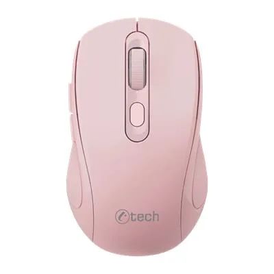 C-TECH WLM-12PK/Ergonomická/Optická/Pro praváky/1 600 DPI/USB+BT/Růžová
