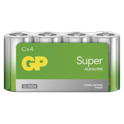 Baterie C (R14) alkalická GP Super 4 ks / shrink