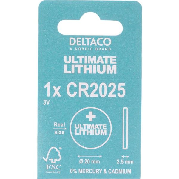 DELTACO Ultimate, baterie LITHIUM CR2025, 1 ks