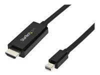 mDP to HDMI Adapter with Built-in Cable - Black - 3 m (10 ft.) - Ultra HD 4K 30Hz (MDP2HDMM3MB) - Kabel adaptéru - Mini DisplayPort s piny (male) do HDMI s piny (male) - 3 m - černá - podporuje 4K