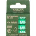 DELTACO RECHARGE, Baterie NiMH AAA, HR03 4ks