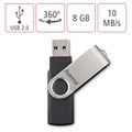 HAMA Rotate, USB Klíč, 8GB, stříbrný/černý