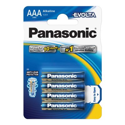 Baterie AAA (R03) alkalická PANASONIC Evolta 4ks / blister