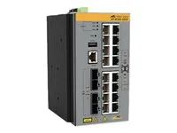 Allied Telesis AT IE340-20GP/C - Prepínac - konformní povlak - L3 - rízený - 8 x 10/100/1000 (PoE+) + 8 x 10/100/1000 (PoE) + 4 x gigabitu SFP - lze montovat na konzolu DIN, pro pripevnení na zed - PoE+ (240 W) - kompatibilní s TAA - pro Allied Telesis AT-DRB50-48-1, AT-IE048-120-20, AT-SDR120-48, AT-SDR480-48