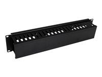 Startech Horizontal 2U Server Rack Cable Management Finger Duct w/ Cover - 19" Network Rack Wire Duct Raceway Panel - Slotted Wire Duct (CMDUCT2U) - Stojanový panel pro usporádání kabelu - cerná - 2U - 19" - pro P/N: RACK-18U-20-WALL-OA, RACK-21U-20-WALL-OA, RK3236BKF, RK4236BKB, RKQMCAB12V2