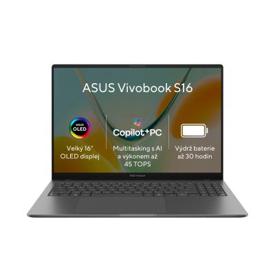 ASUS Vivobook S16/S5608QA/SDX1-26-101/16''/WUXGA/16GB/512GB/Adreno/W11H/Gray/2R