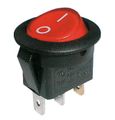 Přepínač kolébkový kulatý prosvětlený 2pol./3pin ON-OFF 250V/6A červený