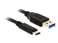 USB kabel - USB-C (M) do USB typ A (M) - USB 3.1 Gen 2 - 1 m - reverzibilní konektor C - černá