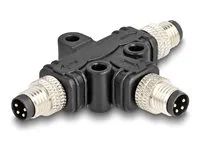 M8 T-Splitter A-coded 4 pin 1 x male to
