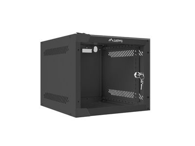 Lanberg racková skříň 10" nástěnná 4u/280x310 (flat pack) s prosklenými dveřmi černá