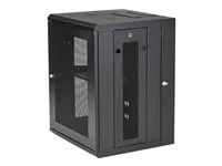 15U Vented Cabinet - Rozvaděč stojanový skříň - 4 pozice - montáž na stěnu - černá - 15U - 16"