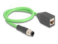 M12 Cable D-coded 4 pin male to RJ45 fem
