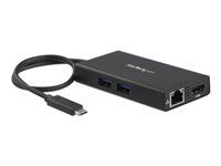 Portable USB-C Dock (DKT30CHPD) - Video adaptér - kompatibilní s TAA - USB-C s piny (male) do RJ-45, HDMI, USB typ A, USB-C se zdířkami (female) - 9.6 cm - černá - podporuje 4K, USB Power Delivery (60W) - pro P/N: ARMPIVOT, ARMPIVOTE, ARMPIVSTND, ARMSLIM, ARMUNONB
