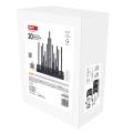 LED svícen černý, 27,5 cm, 3x AA, vnitřní, teplá bílá, časovač