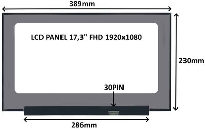 LCD PANEL 17,3" FHD 1920x1080 30PIN MATNÝ IPS / BEZ ÚCHYTŮ