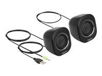 Reproduktory - pro PC - 2 watt (celkem) - černá, šedá