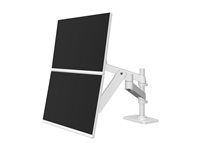 Montážní sada (duální stohovací rameno) - pro 2 LCD displeje - hliník - bílá - velikost obrazovky: až 24" - upevnitelné na stůl