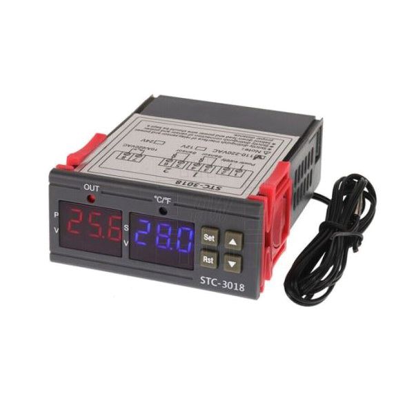 Digitální termostat STC-3018 rozsah -55°C~120°C, 230VAC