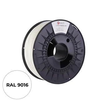 Filament C-TECH PREMIUM LINE, TPU 90A, flexibilní, dopravní bílá, RAL9003, 1,75mm, 1kg