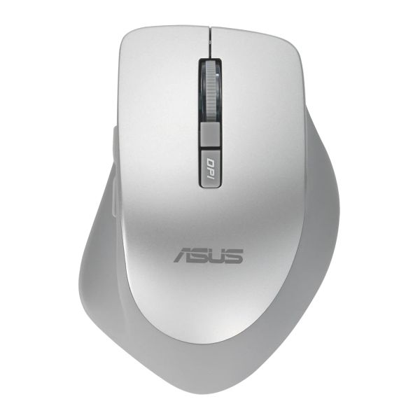 ASUS WT425/Ergonomická/Optická/Pro praváky/1 600 DPI/Bezdrátové USB/Stříbrná