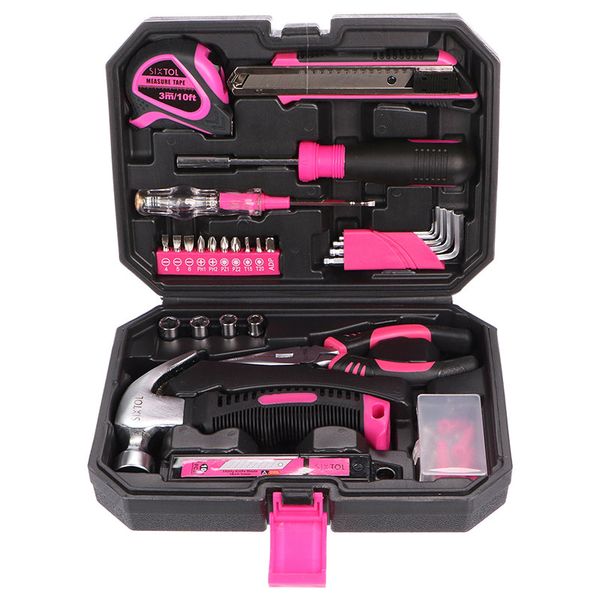 Sada nářadí SIXTOL SX3025 HOME PINK 66 66ks