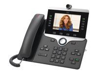 Cisco IP Phone 8845 - IP video telefon - s digitální fotoaparát, rozhraní Bluetooth - SIP, SDP - 5 řádků - uhel - repasováno - kompatibilní s TAA