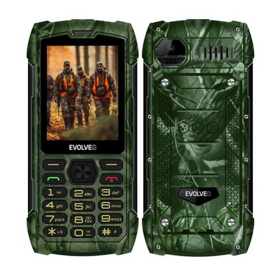 EVOLVEO StrongPhone H1, IP68 odolný Dual SIM telefon, 2,8"LCD, 5000mAh, Powerbanka, lovec. kamufláž