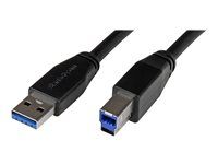 M/M - Active - USB Type-A to USB Type-B Cable - USB 3.1 Gen 1 (5 Gbps) Cable (USB3SAB10M) - Kabel USB - USB Type B (M) do USB typ A (M) - USB 3.0 - 10 m - lisovaný - černá