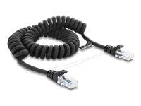 Delock - Patch kabel - RJ-50 (M) do RJ-50 (M) - 1 m - 5 mm - CAT 5e - spirálový - cerná