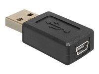 USB adaptér - USB (M) do mini-USB typ B (F) - černá