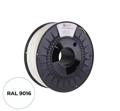 Tisková struna (filament) C-TECH PREMIUM LINE, PETG, dopravní bílá, RAL9016, 1,75mm, 1kg