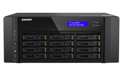 QNAP TS-h1290FX-7232P-64G (AMD EPYC, 64GB ECC RAM, 12x 2,5" U.2, 2x M.2 NVMe, 2x 2,5GbE, 2x 25GbE)