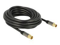 Kabel antény - konektor IEC s piny (male) do konektor IEC se zdířkami (female) - 5 m - 85 dB - černá