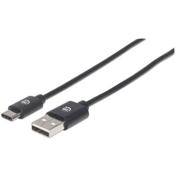 MANHATTAN Kabel, USB-A/USB-C, 0,5 m, černý