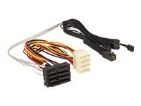 Interní kabel SAS - s postranními pásmy - SAS 6Gbit/s - SAS 29 pinů (SFF-8482) (F) do 4 pinové interní napájení, 4 x Mini SAS HD (SFF-8643) (M) - 1 m