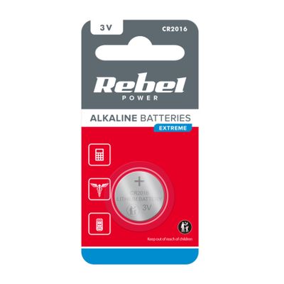 Baterie CR2016 REBEL Extreme 1ks / blister BAT0194