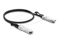 Delock - Kabel pro prímé pripojení 100GBase - QSFP28 (M) do QSFP28 (M) - 1 m - 4.5 mm - diaxiální - IEEE 802.3bj - pasivní - cerná