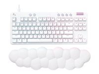 Klávesnice - bez numerické klávesnice - podsvícení - USB - AZERTY - francouzská - klávesový spínač: Linear - bílá