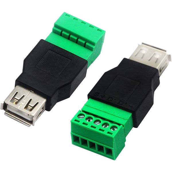 Zásuvka USB-A se svorkovnicí