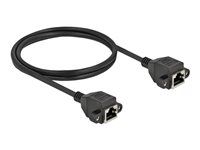 Síťový prodlužovací kabel - RJ-45 (F) do RJ-45 (F) - 1 m - S/FTP - CAT 6a - neobsahuje halogen - černá