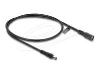 Delock - Prodlužovací šnura - DC jack 5.5 mm x 2.1 mm (M) do DC jack 5.5 mm x 2.1 mm (F) bayonet lock - 12 - 24 V - 50 cm - cerná
